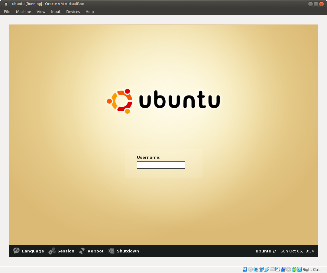 Ubuntu 4.10, Warty Warthog, login to Ubuntu