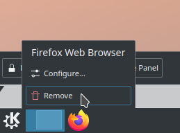 Hover over the icon, select delete.