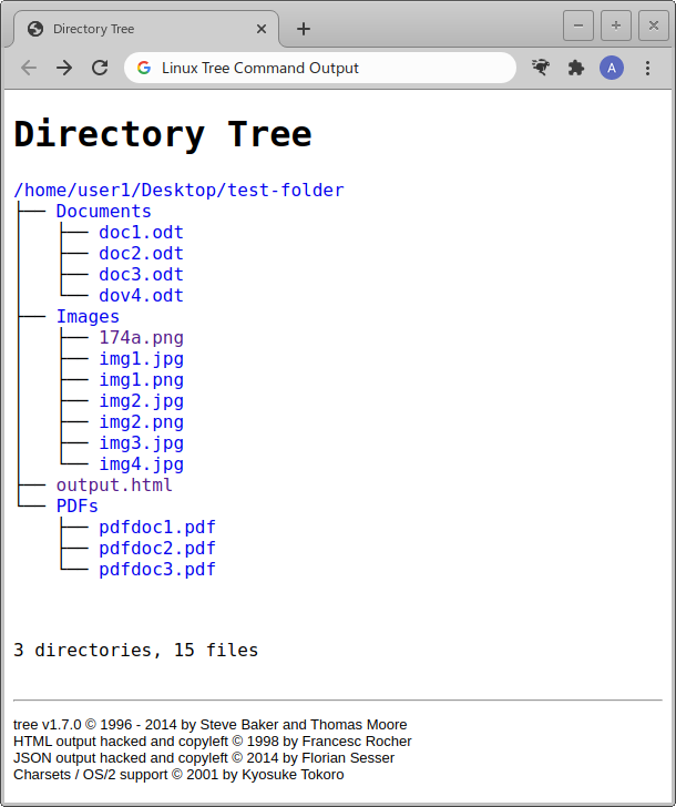 Output directory listing to .html directory