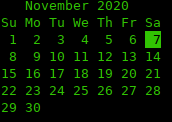 Display current month