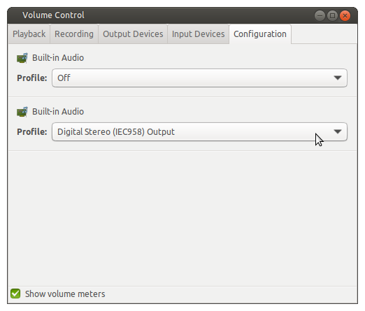 PulseAudio volume control configuration