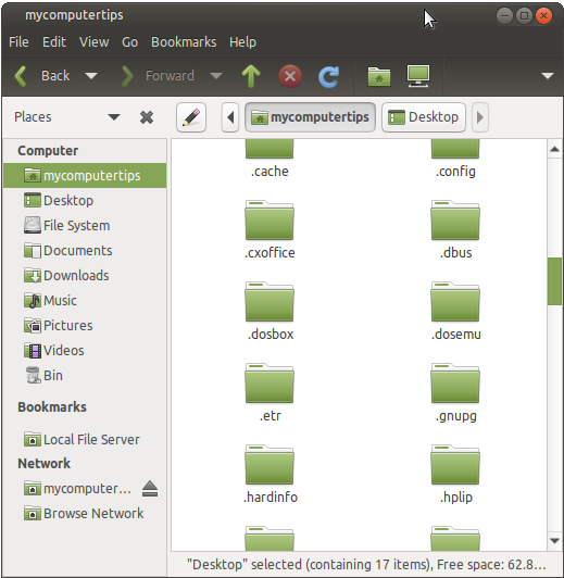 .dosemu folder created under home directory, hidden folder