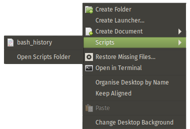 Right click context menu, scripts