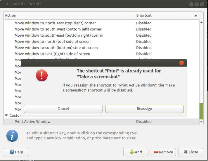 Reassign key