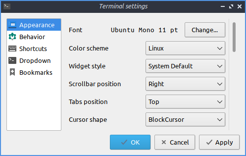 Terminal Select Font Size